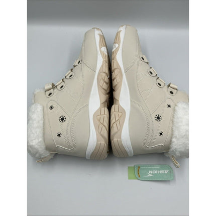 Ashion Women’s Snow Boots Waterproof Winter Booties Ivory/White Fur 10/41 - Long Island Liquidation