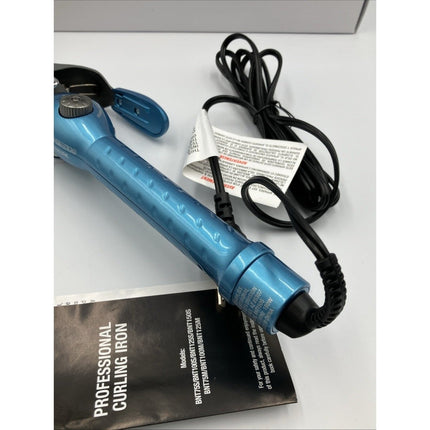 BaByliss PRO 1.5" Nano Titanium Spring Curling Iron - Blue/Silver - Long Island Liquidation