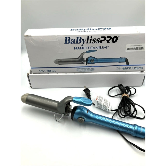 BaBylissPRO Nano Titanium 1 1/4" Spring Curling Iron - Long Island Liquidation