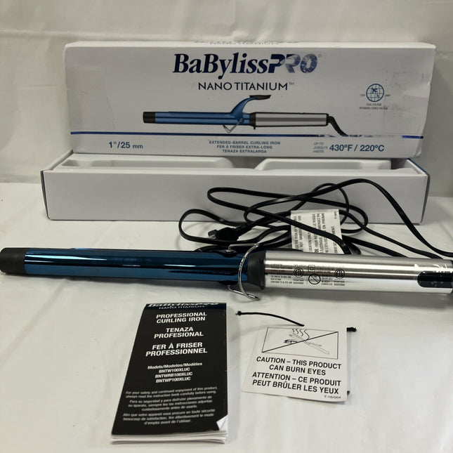 BaBylissPro Nano Titanium Extended Barrel Curling Iron 1"/25mm - Long Island Liquidation