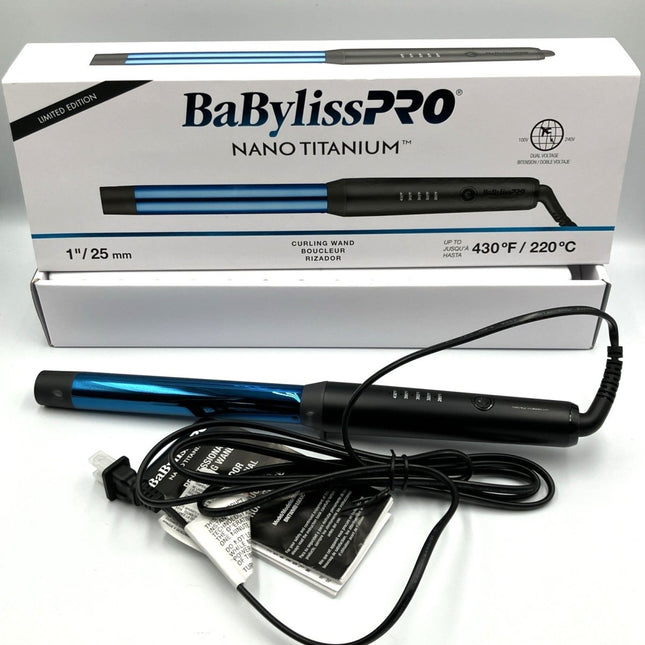 BaBylissPRO Nano Titanium Professional Curling Wand 1"/25mm - Long Island Liquidation