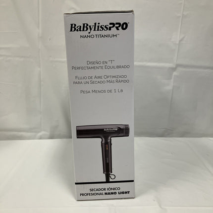 BaBylissPRO Nano Titanium Professional Nano Light Ionic Dual - Voltage Lightweight - Long Island Liquidation