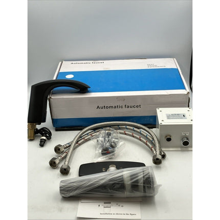 Battery Powered Touchless Low Arc Bathroom Faucet Brass Brushed Nickel - Long Island Liquidation