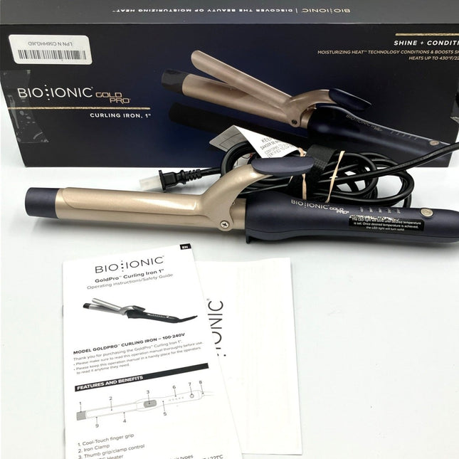 Bio Ionic GoldPro 1" Curling Iron, 24k MX - Long Island Liquidation