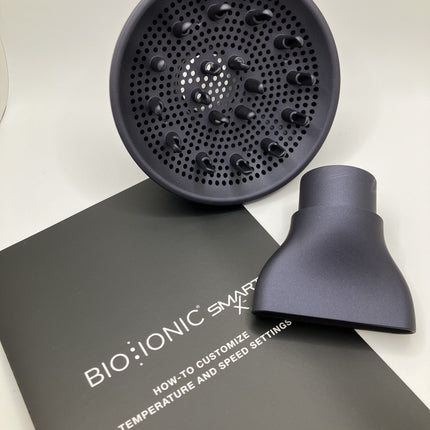 Bio Ionic SMART X High Efficiency Hair Dryer w/Diffuser&Concentrator, Navy Blue - Long Island Liquidation