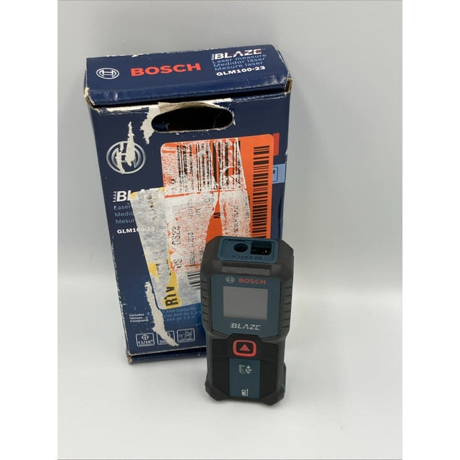 BOSCH GLM100 - 23 Blaze 100ft Laser Measure with Backlit Display 100' range - Long Island Liquidation
