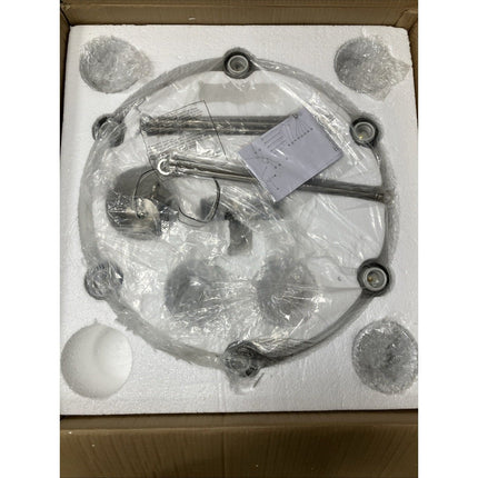 Brushed Nickel Six Light Chandelier from the Hartland Collection - Long Island Liquidation