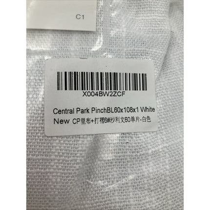 Central Park White Pinch Pleated Full Blackout Curtains Linen Texture Thermal... - Long Island Liquidation