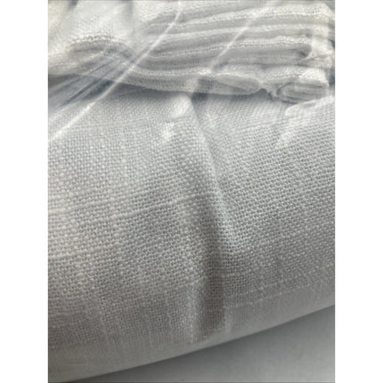 Central Park White Pinch Pleated Full Blackout Curtains Linen Texture Thermal... - Long Island Liquidation