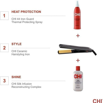 CHI Original Ceramic Flat Iron, Hair Straightener 1" Styling Tool - Black - Long Island Liquidation