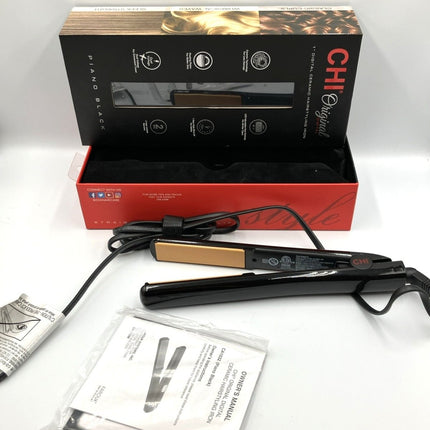 CHI Original Digital Ceramic Hairstyling Iron Hair Straightener 1" Piano Black - Long Island Liquidation