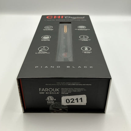 CHI Original Digital Ceramic Hairstyling Iron Hair Straightener 1" Piano Black - Long Island Liquidation