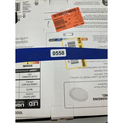 Commercial Electric 11 in. White LED Round Ceiling Light 5CCT pair - Long Island Liquidation