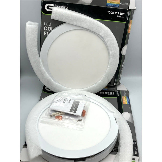 Commercial Electric 11 in. White LED Round Ceiling Light 5CCT pair - Long Island Liquidation