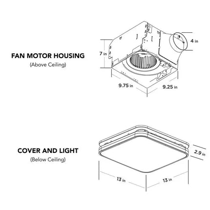 Commercial Electric 80/110 CFM Bathroom Exhaust Fan LED Light Humidity Sensing - Long Island Liquidation