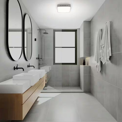 Commercial Electric 80/110 CFM Bathroom Exhaust Fan LED Light Humidity Sensing - Long Island Liquidation