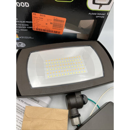 Commercial Electric Selectable CCT Integrated LED Arch Wall Flood Light Bronze - Long Island Liquidation