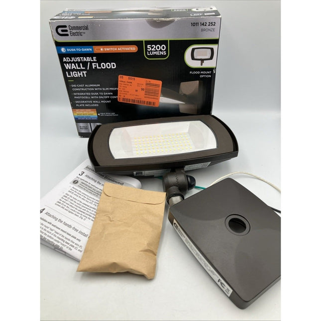 Commercial Electric Selectable CCT Integrated LED Arch Wall Flood Light Bronze - Long Island Liquidation