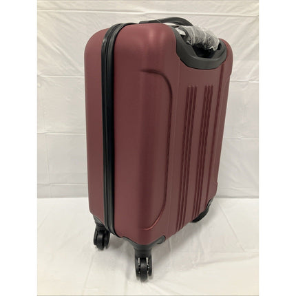 Cosmo 20 - in Hardside Carry - On Spinner Luggage, Rhubarb Red, Traveler's Club - Long Island Liquidation