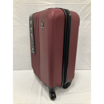 Cosmo 20 - in Hardside Carry - On Spinner Luggage, Rhubarb Red, Traveler's Club - Long Island Liquidation