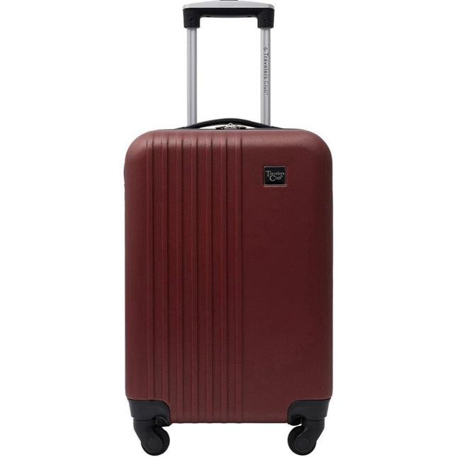 Cosmo 20 - in Hardside Carry - On Spinner Luggage, Rhubarb Red, Traveler's Club - Long Island Liquidation