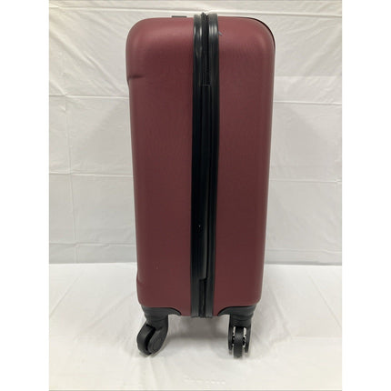 Cosmo 20 - in Hardside Carry - On Spinner Luggage, Rhubarb Red, Traveler's Club - Long Island Liquidation