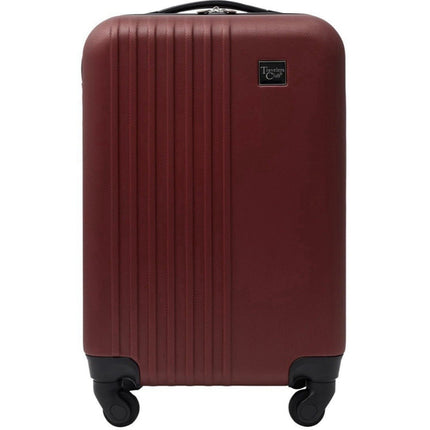 Cosmo 20 - in Hardside Carry - On Spinner Luggage, Rhubarb Red, Traveler's Club - Long Island Liquidation
