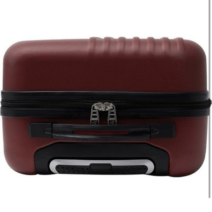 Cosmo 20 - in Hardside Carry - On Spinner Luggage, Rhubarb Red, Traveler's Club - Long Island Liquidation