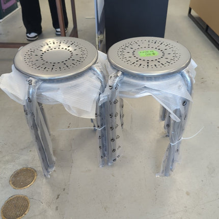 Costway 6 - Pack Steel Stack Stools, 17.5 - Inch Height Portable Stackable Backless School Stools - Long Island Liquidation