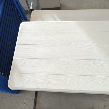 Costway Folding Metal Picnic Table Set, White - Long Island Liquidation