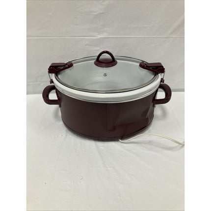 Crock - Pot 6QT Slow Cooker Warmer Red 6qt Cook Ceramic 3 Settings - FOR PARTS - Long Island Liquidation
