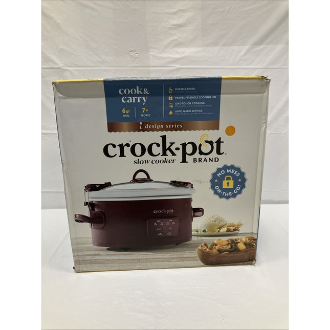 Crock - Pot 6QT Slow Cooker Warmer Red 6qt Cook Ceramic 3 Settings - FOR PARTS - Long Island Liquidation