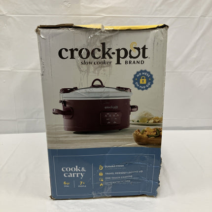 Crock - Pot 6QT Slow Cooker Warmer Red 6qt Cook Ceramic 3 Settings - FOR PARTS - Long Island Liquidation
