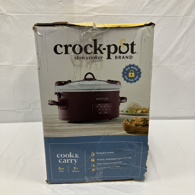 Crock - Pot 6QT Slow Cooker Warmer Red 6qt Cook Ceramic 3 Settings - FOR PARTS - Long Island Liquidation