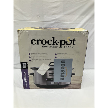 Crock - Pot 8qt Programmable Slow Cooker Black Stainless Removable Stoneware - Long Island Liquidation