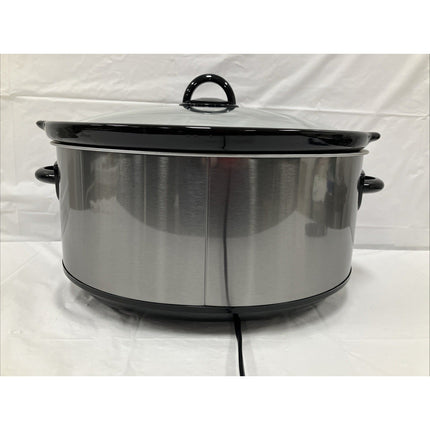 Crock - Pot 8qt Programmable Slow Cooker Black Stainless Removable Stoneware - Long Island Liquidation