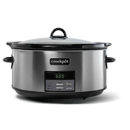Crock - Pot 8qt Programmable Slow Cooker Black Stainless Removable Stoneware - Long Island Liquidation
