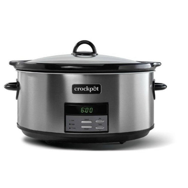 Crock - Pot 8qt Programmable Slow Cooker Black Stainless Removable Stoneware - Long Island Liquidation