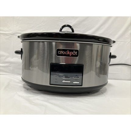 Crock - Pot 8qt Programmable Slow Cooker Black Stainless Removable Stoneware - Long Island Liquidation