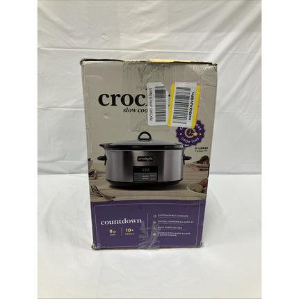Crock - Pot 8qt Programmable Slow Cooker Black Stainless Removable Stoneware - Long Island Liquidation