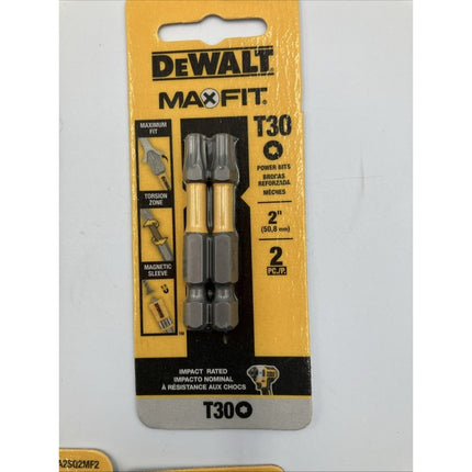 Dewalt MAXFIT 1 2 T30 Square Bit 2 - Piece Set SQ1 DWA2SQ1MF2 For For Drill lot - Long Island Liquidation