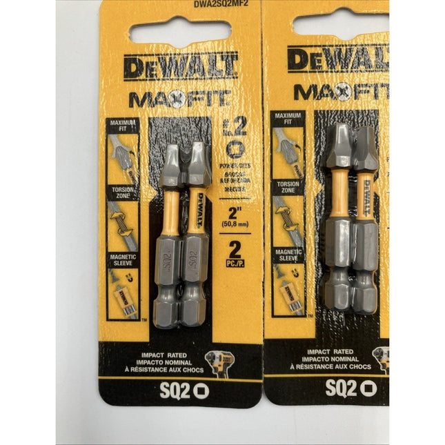 Dewalt MAXFIT 1 2 T30 Square Bit 2 - Piece Set SQ1 DWA2SQ1MF2 For For Drill lot - Long Island Liquidation