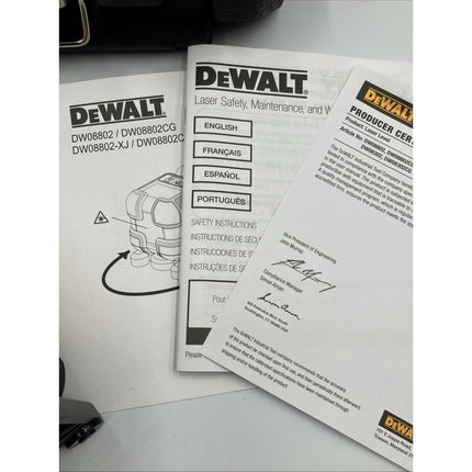 DEWALT Red Self - Leveling Cross Line Laser Level DW08802 Open Box - Long Island Liquidation