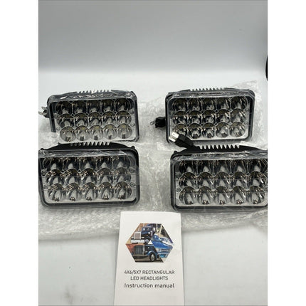 DOT Approved 4X6 Inch Sealed Beam LED Headlights Fit For Kenworth T600 T800 /... - Long Island Liquidation