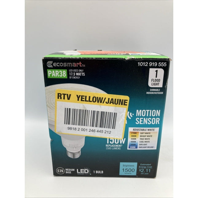 Ecosmart CEC Flood LED Motion Sense Light Bulb Dimmable PAR38 150W Eqv - Long Island Liquidation