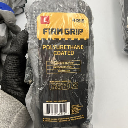 FIRM GRIP 4 pack (3) Polyurethane Coated Crew Pack - Work Garden Gloves L 65342 - Long Island Liquidation