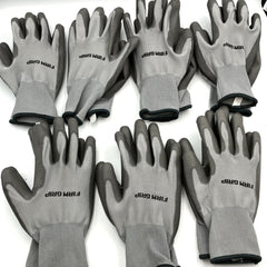 Firm Grip 7 Pair Large Polyurethane Coated Crew Pack Work Garden Gloves 65342 - Long Island Liquidation