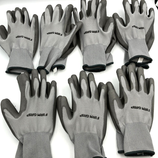 Firm Grip 7 Pair Large Polyurethane Coated Crew Pack Work Garden Gloves 65342 - Long Island Liquidation