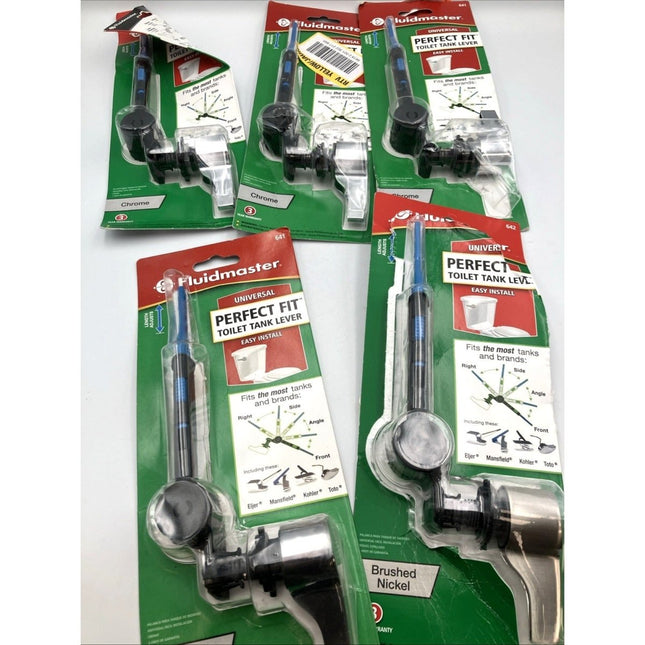 Fluidmaster 641 Perfect Fit Universal Toilet Tank Lever Chrome Model lot - Long Island Liquidation
