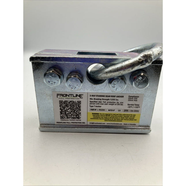 Frontline RO2W 2 - Way Standing Seam Roof Anchor Clamp | Rugged, Reusable+Compact - Long Island Liquidation